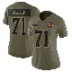 ＃71 Women's Jedrick Wills Jr. Olive Limited Cleveland Browns 2025 Salute to Service Jersey