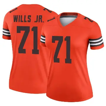 ＃71 Women's Jedrick Wills Jr. Orange Legend Cleveland Browns Inverted Jersey