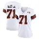 ＃71 Women's Jedrick Wills Jr. White Game Cleveland Browns 1946 Collection Alternate Jersey