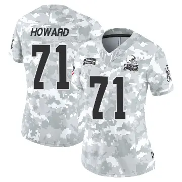 ＃71 Women's Tytus Howard Arctic Camo Limited Cleveland Browns 2024 Salute to Service Jersey