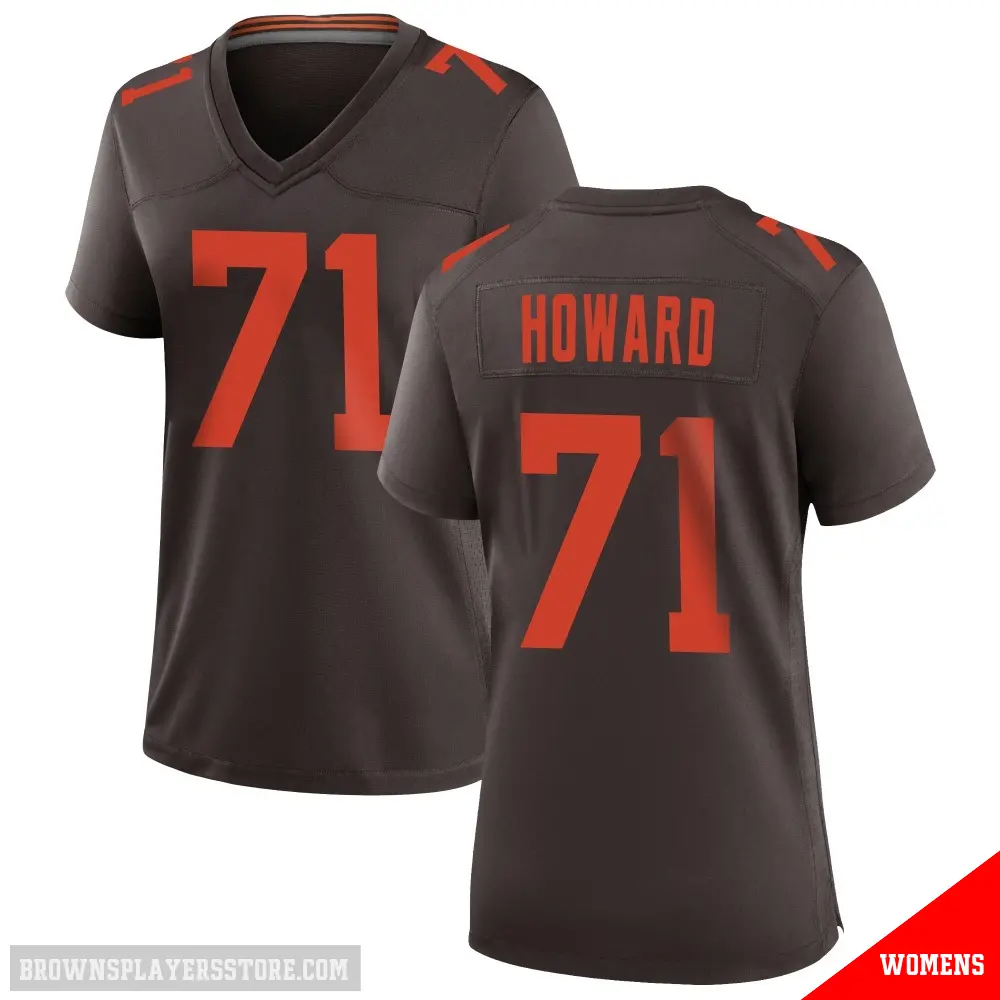 ＃71 Women's Tytus Howard Brown Game Cleveland Browns Alternate Jersey