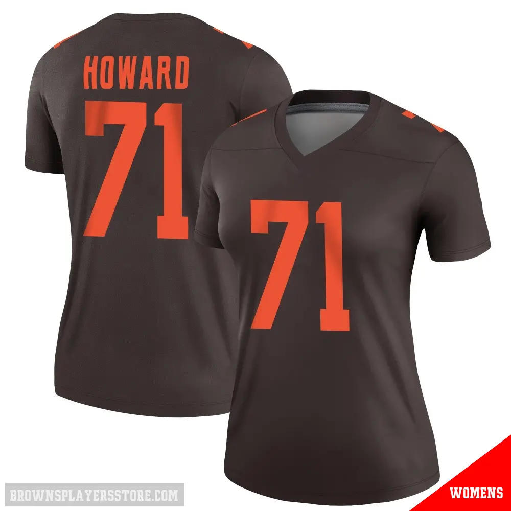 ＃71 Women's Tytus Howard Brown Legend Cleveland Browns Alternate Jersey