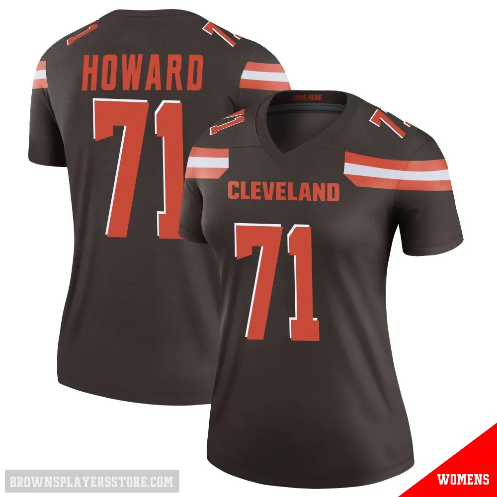 ＃71 Women's Tytus Howard Brown Legend Cleveland Browns Jersey
