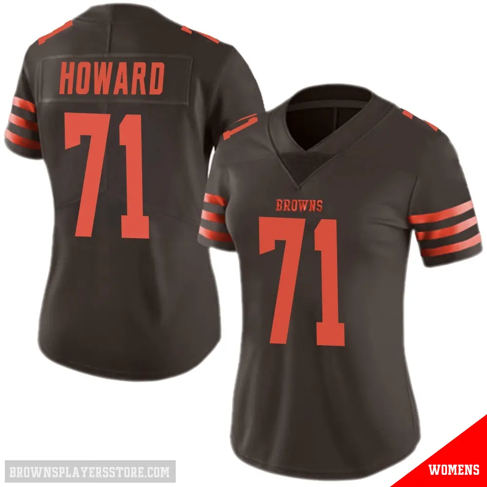 ＃71 Women's Tytus Howard Brown Limited Cleveland Browns Color Rush Jersey