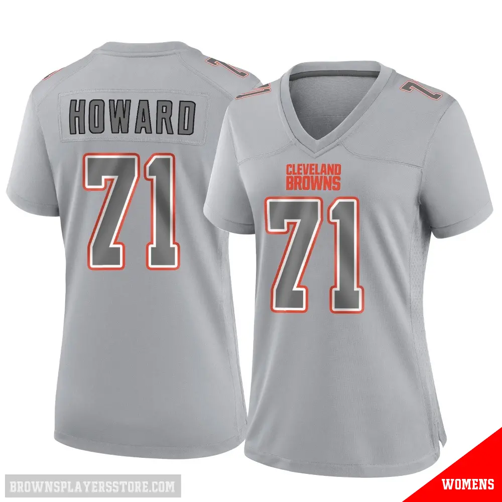 ＃71 Women's Tytus Howard Gray Game Cleveland Browns Atmosphere Fashion Jersey