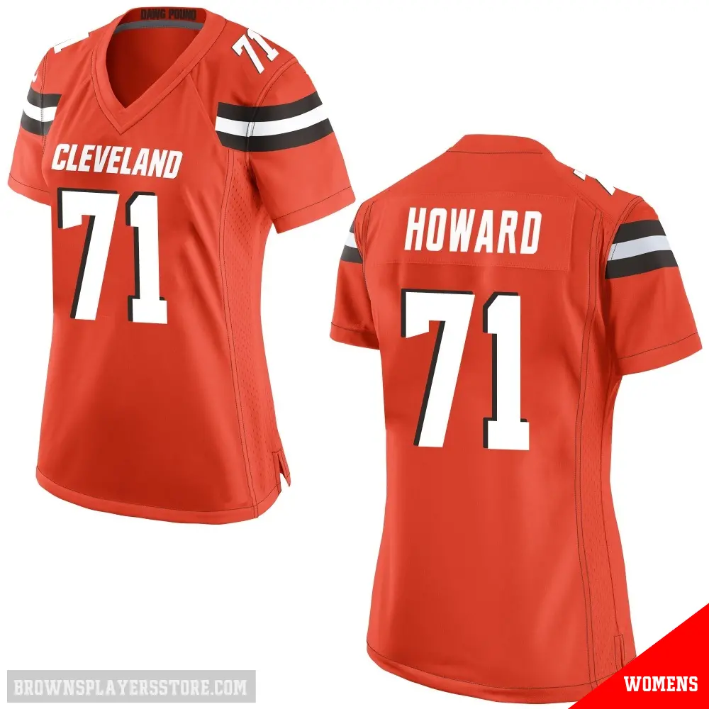 ＃71 Women's Tytus Howard Orange Game Cleveland Browns Alternate Jersey