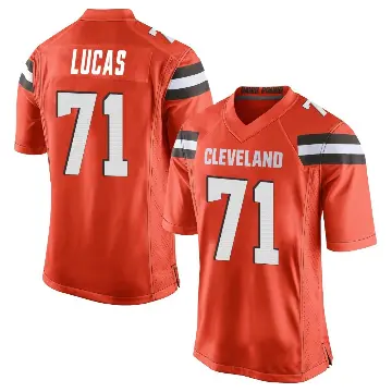 ＃71 Youth Cornelius Lucas Orange Game Cleveland Browns Alternate Jersey