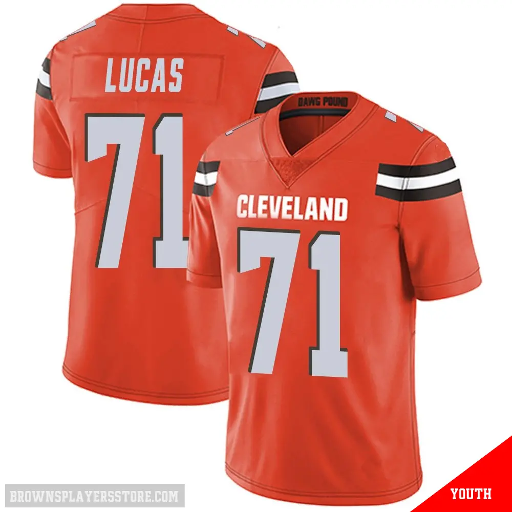 ＃71 Youth Cornelius Lucas Orange Limited Cleveland Browns Alternate Vapor Untouchable Jersey