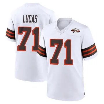 ＃71 Youth Cornelius Lucas White Game Cleveland Browns 1946 Collection Alternate Jersey