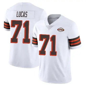 ＃71 Youth Cornelius Lucas White Limited Cleveland Browns Vapor 1946 Collection Alternate Jersey