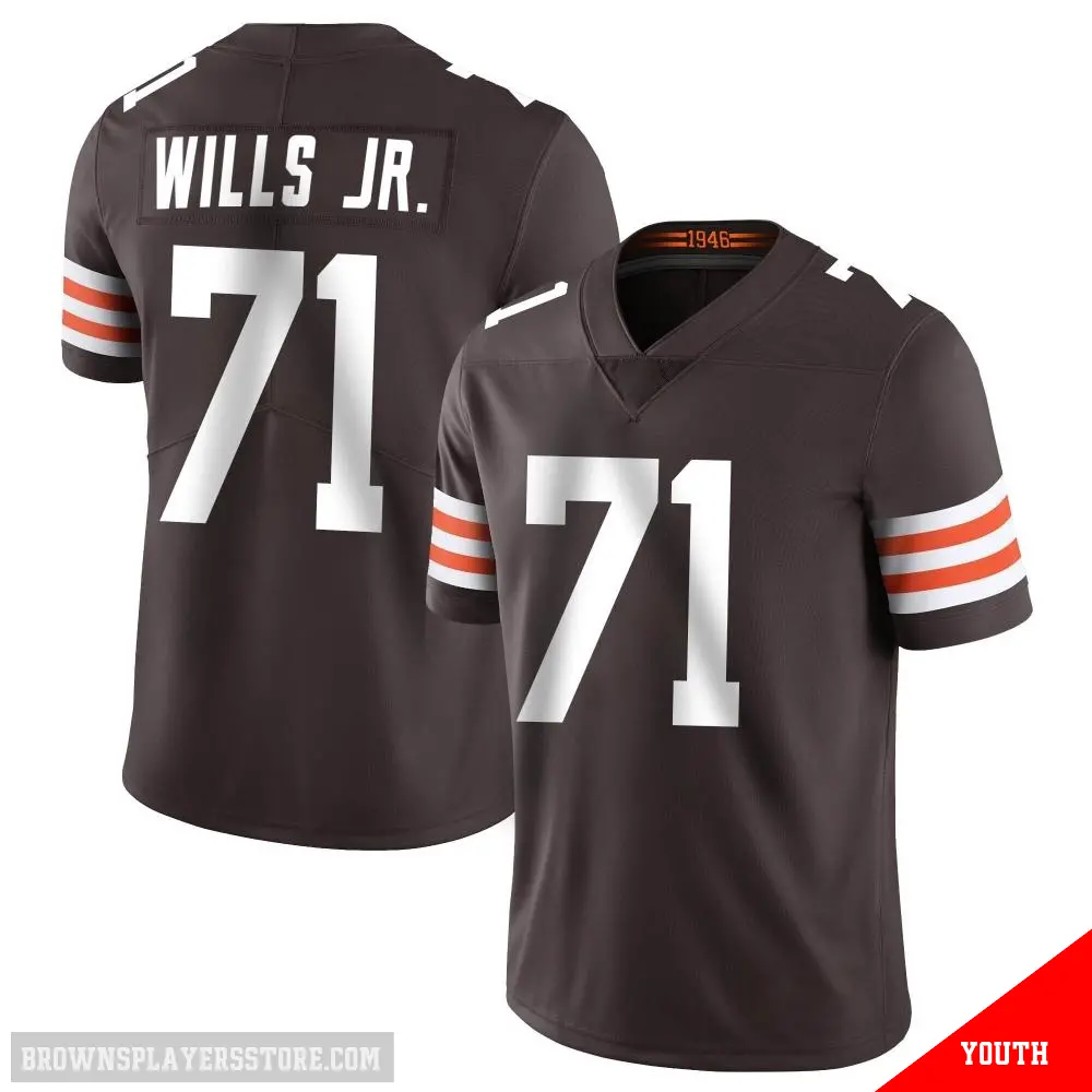 ＃71 Youth Jedrick Wills Jr. Brown Limited Cleveland Browns Team Color Vapor Untouchable Jersey