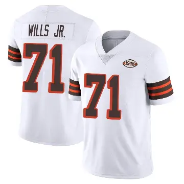 ＃71 Youth Jedrick Wills Jr. White Limited Cleveland Browns Vapor 1946 Collection Alternate Jersey