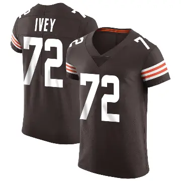 ＃72 Men's Jason Ivey Brown Elite Cleveland Browns Vapor Jersey