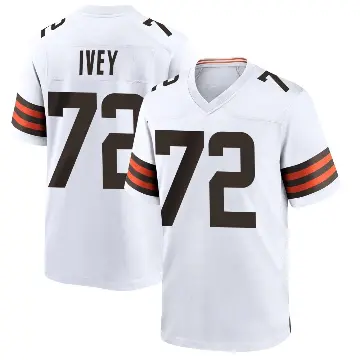 ＃72 Men's Jason Ivey White Game Cleveland Browns Jersey