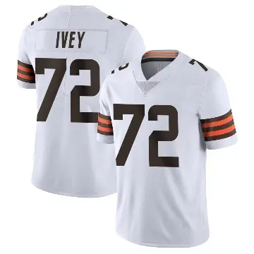 ＃72 Men's Jason Ivey White Limited Cleveland Browns Vapor Untouchable Jersey