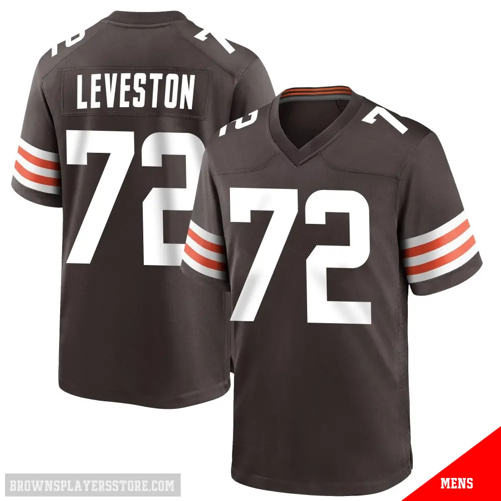 ＃72 Men's KT Leveston Brown Game Cleveland Browns Team Color Jersey