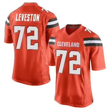 ＃72 Men's KT Leveston Orange Game Cleveland Browns Alternate Jersey