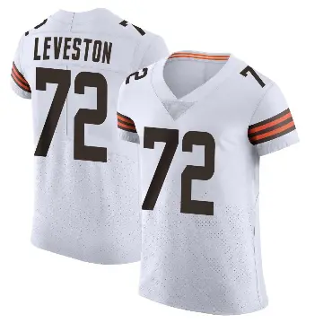 ＃72 Men's KT Leveston White Elite Cleveland Browns Vapor Jersey