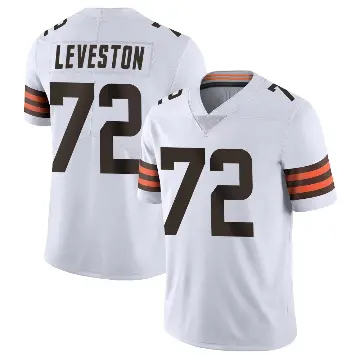 ＃72 Men's KT Leveston White Limited Cleveland Browns Vapor Untouchable Jersey