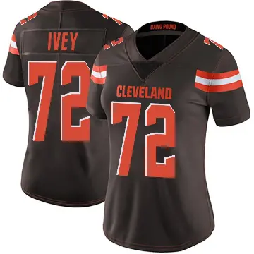 ＃72 Women's Jason Ivey Brown Limited Cleveland Browns Team Color Vapor Untouchable Jersey