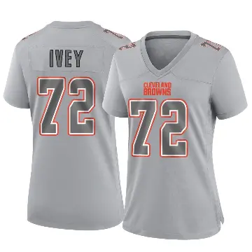 ＃72 Women's Jason Ivey Gray Game Cleveland Browns Atmosphere Fashion Jersey