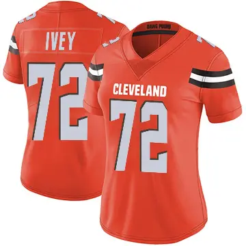 ＃72 Women's Jason Ivey Orange Limited Cleveland Browns Alternate Vapor Untouchable Jersey