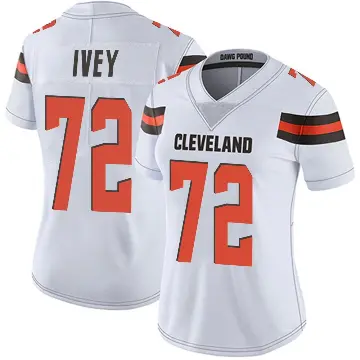 ＃72 Women's Jason Ivey White Limited Cleveland Browns Vapor Untouchable Jersey