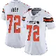 ＃72 Women's Jason Ivey White Limited Cleveland Browns Vapor Untouchable Jersey
