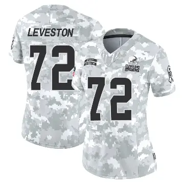 ＃72 Women's KT Leveston Arctic Camo Limited Cleveland Browns 2024 Salute to Service Jersey