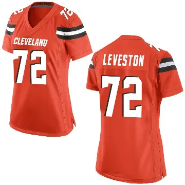 ＃72 Women's KT Leveston Orange Game Cleveland Browns Alternate Jersey
