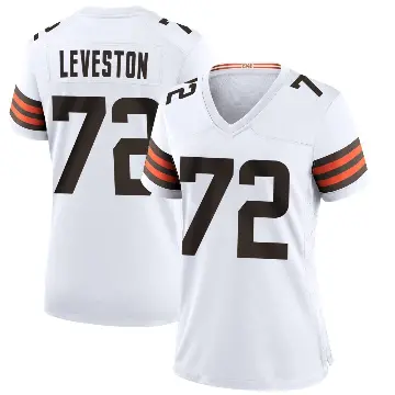 ＃72 Women's KT Leveston White Game Cleveland Browns Jersey