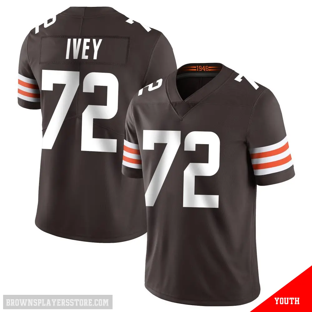 ＃72 Youth Jason Ivey Brown Limited Cleveland Browns Team Color Vapor Untouchable Jersey