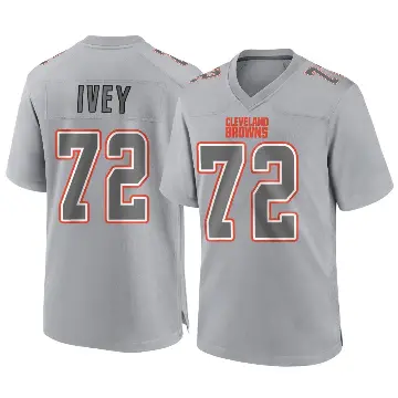 ＃72 Youth Jason Ivey Gray Game Cleveland Browns Atmosphere Fashion Jersey
