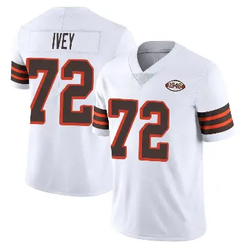 ＃72 Youth Jason Ivey White Limited Cleveland Browns Vapor 1946 Collection Alternate Jersey