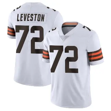＃72 Youth KT Leveston White Limited Cleveland Browns Vapor Untouchable Jersey