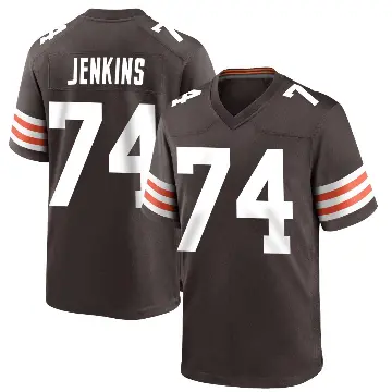 ＃74 Men's Elgton Jenkins Brown Game Cleveland Browns Team Color Jersey