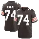 ＃74 Men's Elgton Jenkins Brown Game Cleveland Browns Team Color Jersey