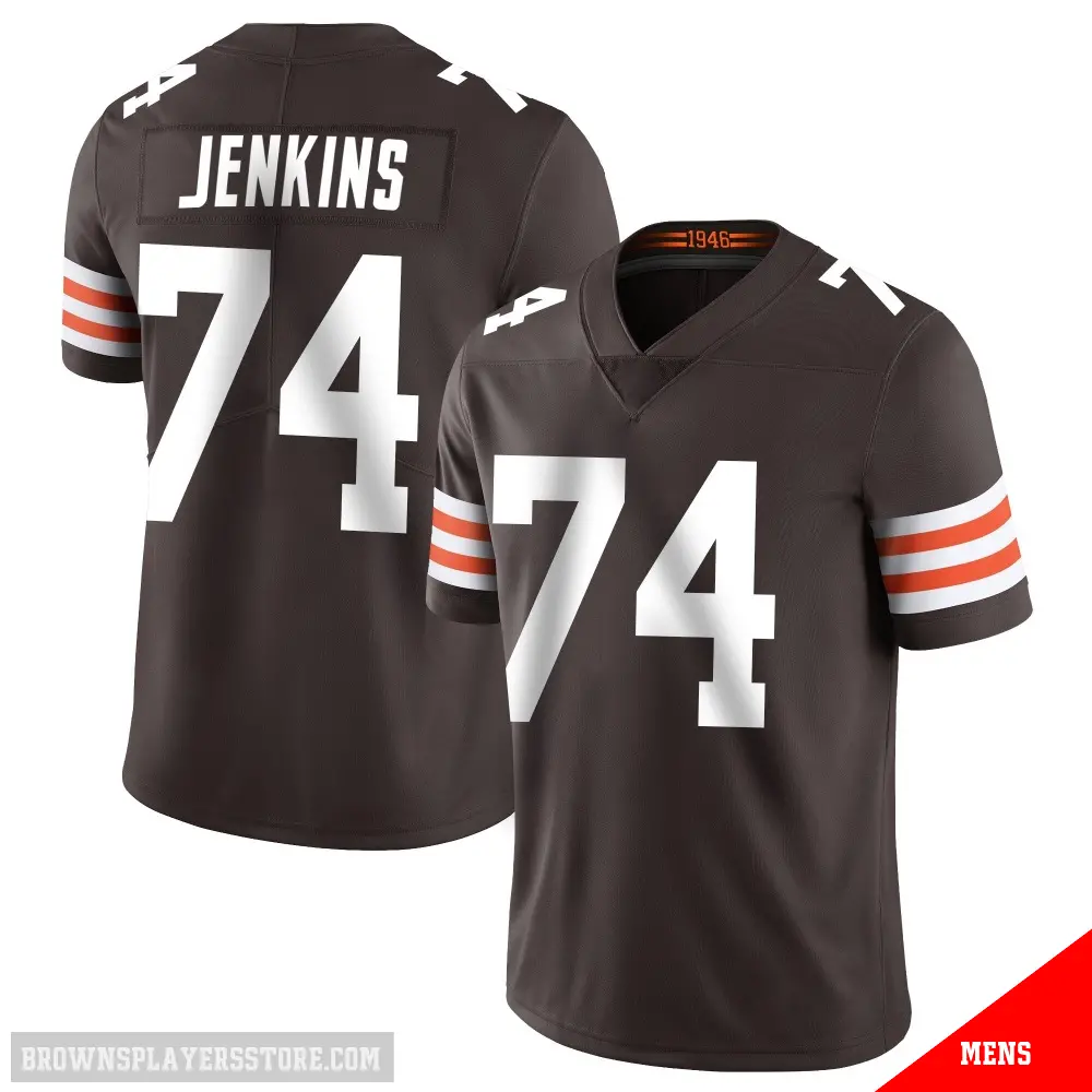 ＃74 Men's Elgton Jenkins Brown Limited Cleveland Browns Team Color Vapor Untouchable Jersey