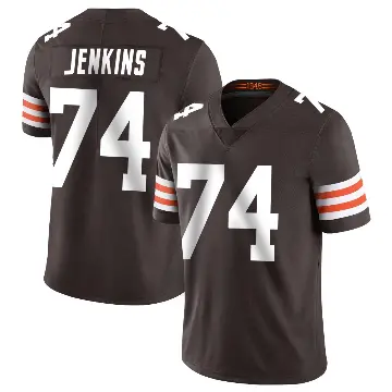 ＃74 Men's Elgton Jenkins Brown Limited Cleveland Browns Team Color Vapor Untouchable Jersey