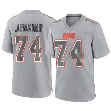 ＃74 Men's Elgton Jenkins Gray Game Cleveland Browns Atmosphere Fashion Jersey