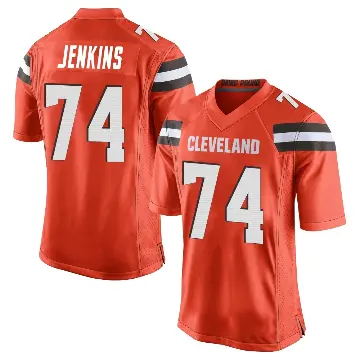 ＃74 Men's Elgton Jenkins Orange Game Cleveland Browns Alternate Jersey