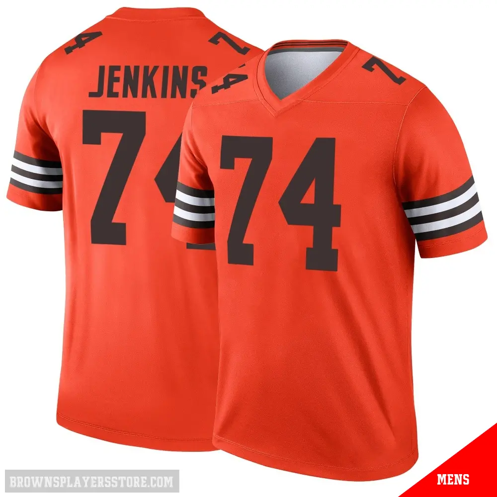 ＃74 Men's Elgton Jenkins Orange Legend Cleveland Browns Inverted Jersey