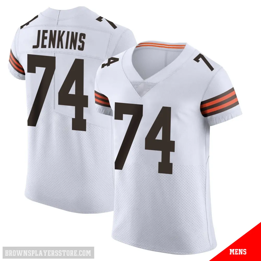 ＃74 Men's Elgton Jenkins White Elite Cleveland Browns Vapor Jersey