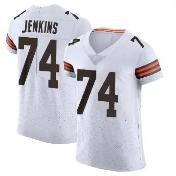 ＃74 Men's Elgton Jenkins White Elite Cleveland Browns Vapor Jersey