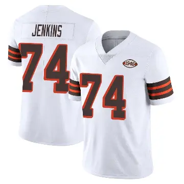＃74 Men's Elgton Jenkins White Limited Cleveland Browns Vapor 1946 Collection Alternate Jersey