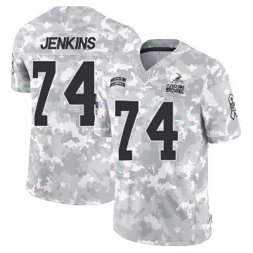 ＃74 Men's Teven Jenkins Arctic Camo Limited Cleveland Browns 2024 Salute to Service Jersey