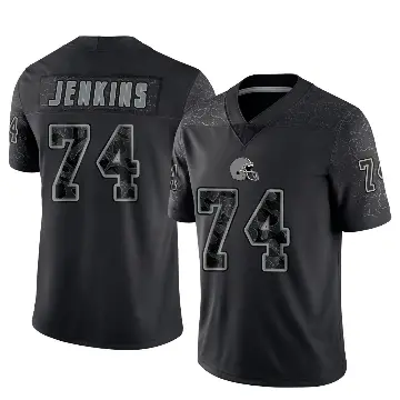 ＃74 Men's Teven Jenkins Black Limited Cleveland Browns Reflective Jersey