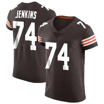 ＃74 Men's Teven Jenkins Brown Elite Cleveland Browns Vapor Jersey