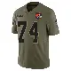 ＃74 Men's Teven Jenkins Olive Limited Cleveland Browns 2025 Salute to Service Jersey