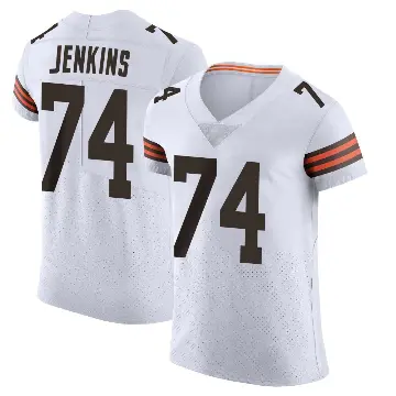 ＃74 Men's Teven Jenkins White Elite Cleveland Browns Vapor Jersey